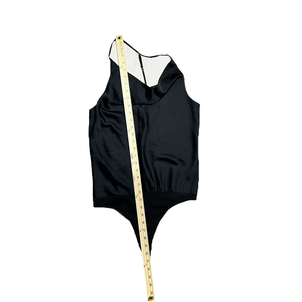Abercrombie & Fitch Satin Cowl neck TBack thong bodysuit Womens Medium NWT Black - Picture 5 of 8